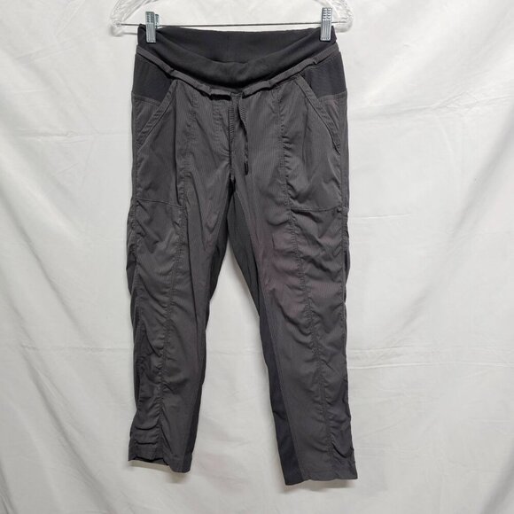 Lululemon Athletica Women Crop Pants Size 8 Gray Drawstring Waist - Picture 10 of 14